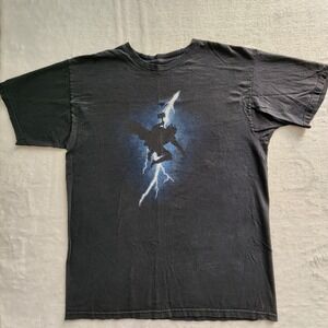King Thor T Shirt Mens Medium Black Graphic Lightning Silhouette Marvel Comic